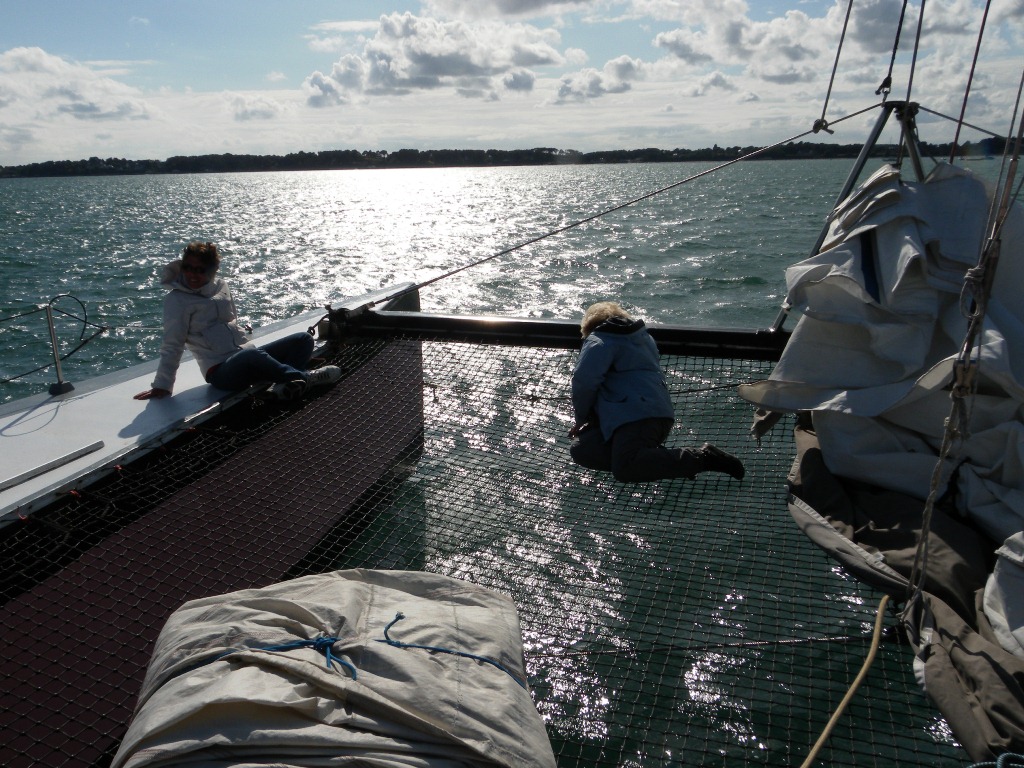 Apéritif Au Coucher Du Soleil Catamaran Au Golfe Du Morbihan